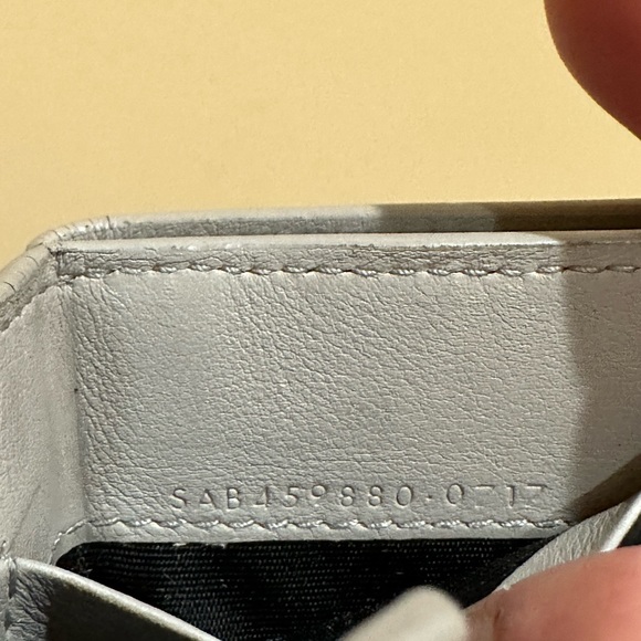 YSL Grey Trifold Auth Leather Wallet Complete W/box - Picture 8 of 13